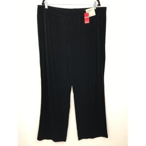 Avenue Classic Fit Velour Velvet Stretch Pull-On Pant Black 18/20 NEW